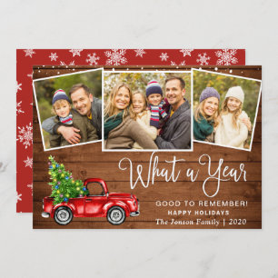 Cartão De Festividades Que Caminhão Vermelho de Fazenda Vermelha de Natal