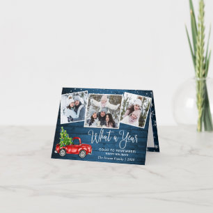 Cartão De Festividades Que Caminhão Vermelho de Fazenda Vermelha de Natal