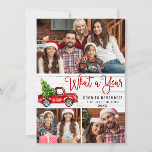 Cartão De Festividades Que Caminhão Vermelho de Fazenda Vermelha de Natal