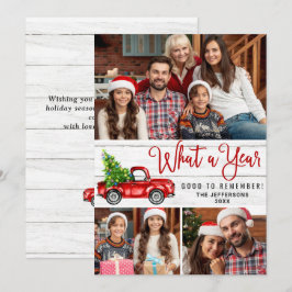 Cartão De Festividades Que Caminhão Vermelho de Fazenda Vermelha de Natal