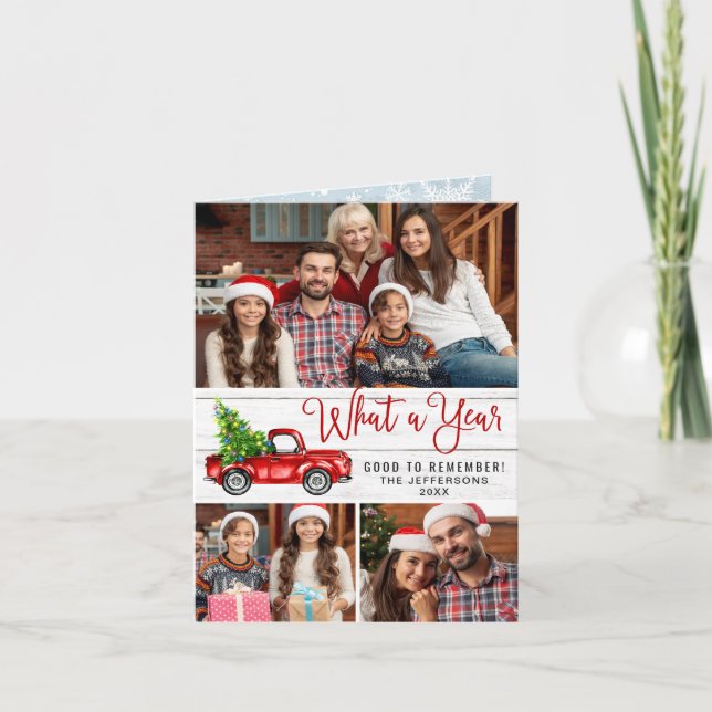 Cartão De Festividades Que Caminhão Vermelho de Fazenda Vermelha de Natal (Frente)