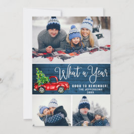 Cartão De Festividades Que Caminhão Vermelho de Fazenda Vermelha de Natal