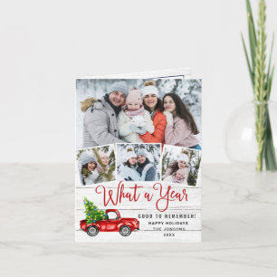 Cartão De Festividades Que Caminhão Vermelho de Fazenda Vermelha de Natal