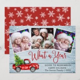 Cartão De Festividades Que Caminhão Vermelho de Fazenda Vermelha de Natal