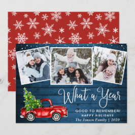 Cartão De Festividades Que Caminhão Vermelho de Fazenda Vermelha de Natal