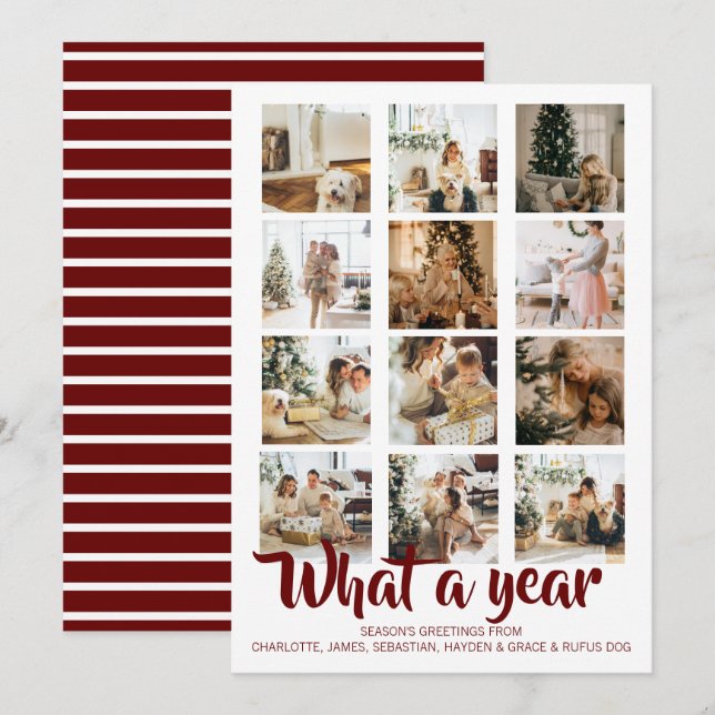Cartão De Festividades Que Foto de Natal de Ano Personalizada (Frente/Verso)
