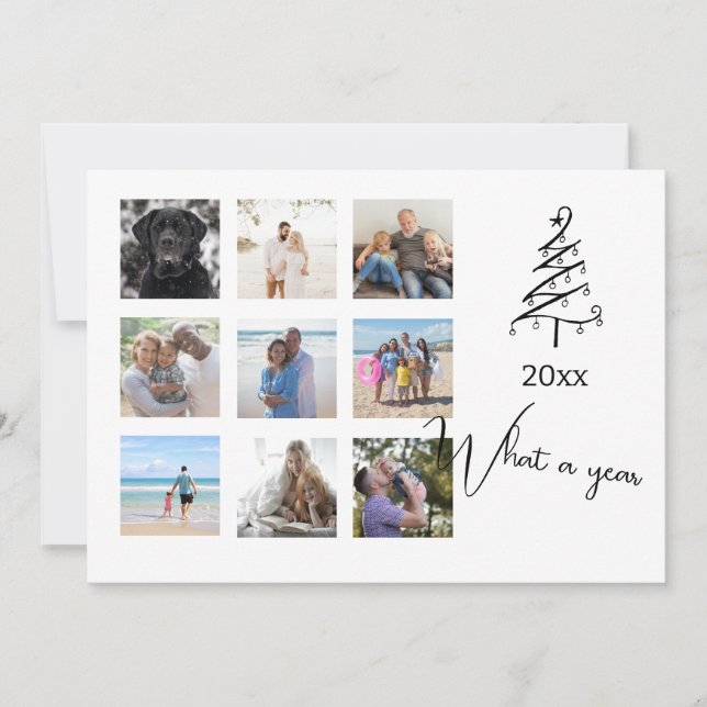 Cartão De Festividades Que Foto de Natal de Ano Personalizada (Frente)