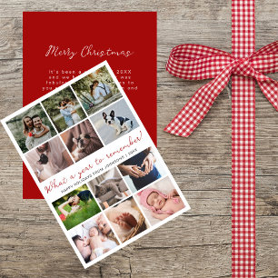 Cartão De Festividades Que Natal Red 12 Foto Collage
