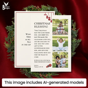 Cartão De Festividades QUE O SENHOR ABENÇOE VOCÊ Foto de Família Natal