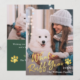 Cartão De Festividades Que Pet Dog Puppy 2 Fotografia Dourada