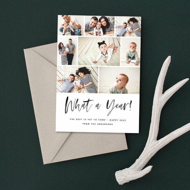 Cartão De Festividades Que Revisão da Colagem de Fotos da Família Moderna (Criador carregado)