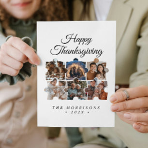 Cartão De Festividades Quebra-cabeça Collage 6 Foto Feliz Ação de Graças