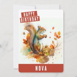 Cartão De Festividades Queda / Autumn vibes Squirrel Birth