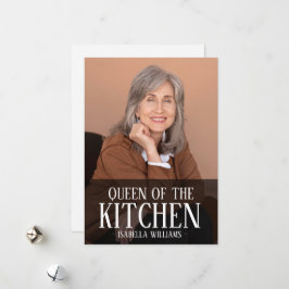 Cartão De Festividades Queen of the Kitchen Editable Photo Name Design