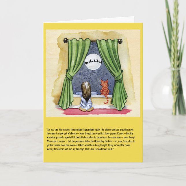 Cartão De Festividades Queijo da lua (Frente)