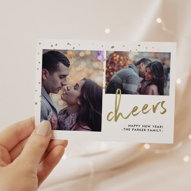 Cartão De Festividades Queijo espumante | Feliz ano novo 2 Foto (Criador carregado)
