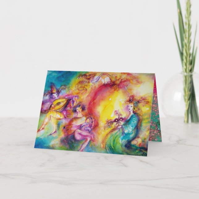 Cartão De Festividades QUEIMANDO O Dia de os namorados CARNIVAL/Veneza (Frente)