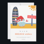 Cartão De Festividades Quente anseia o Natal em julho Praia Sun Crab<br><div class="desc">Se precisar de mais alguma personalização,  por favor,  sinta-se à vontade para me enviar uma mensagem em yellowfebstudio@gmail.com.</div>