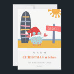 Cartão De Festividades Quente anseia o Natal em julho Praia Sun Crab<br><div class="desc">Se precisar de mais alguma personalização,  por favor,  sinta-se à vontade para me enviar uma mensagem em yellowfebstudio@gmail.com.</div>