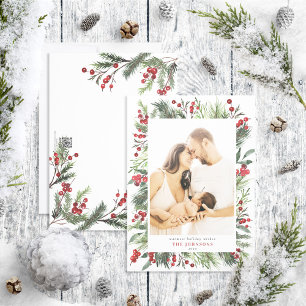 Cartão De Festividades Quente de inverno Pine Berry Natural Botanicals Fo