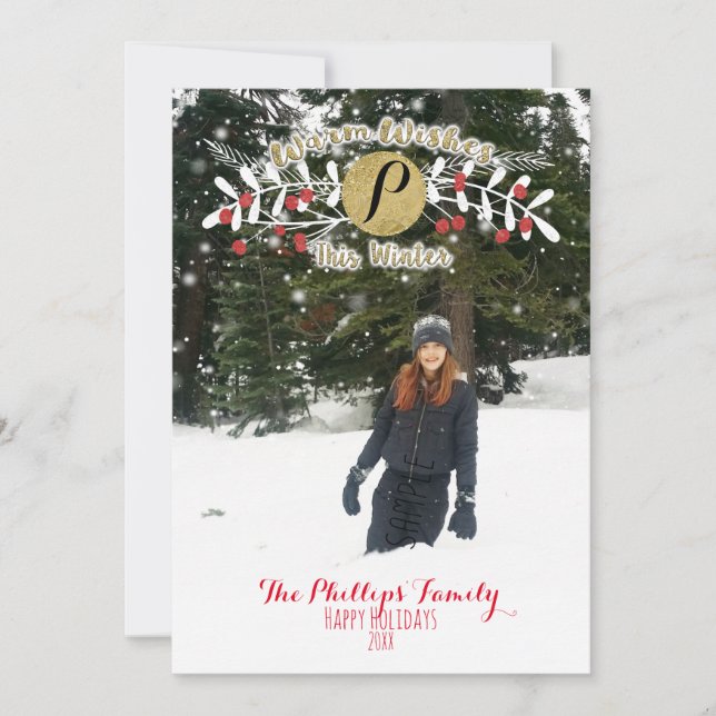 Cartão De Festividades Quente Desperta Esta Foto de Natal de inverno (Frente)