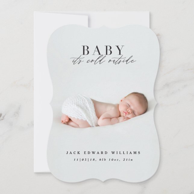 Cartão De Festividades Querida, está frio fora da primeira foto de Natal (Frente)