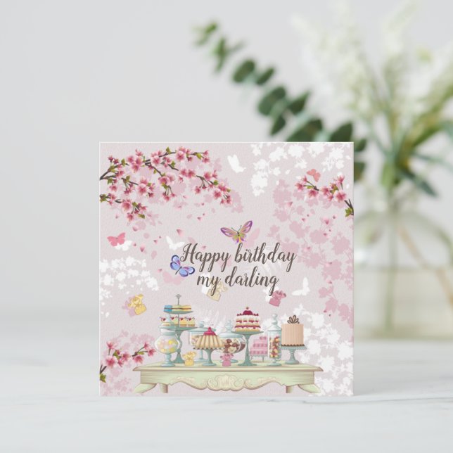 Cartão De Festividades Querido de aniversário (Em pé/Frente)