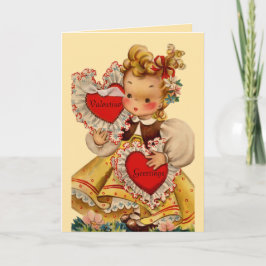 Cartão De Festividades Querido dos corações do vintage