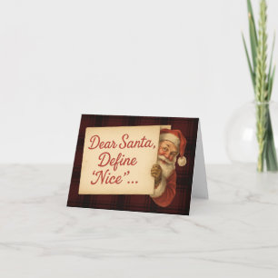 Cartão De Festividades Querido Papai Noel, Defina “Bonzinho” Vintage Pers