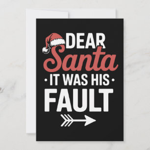 Cartão De Festividades Querido Papai Noel Foi Culpa Dele Natal Casais Xma
