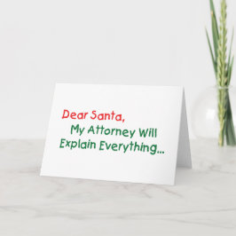 Cartão De Festividades Querido Papai Noel Meu Advogado Vai Explicar - Nat