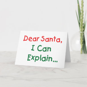 Cartão De Festividades Querido Papai Noel, Posso Explicar - Carta Engraça