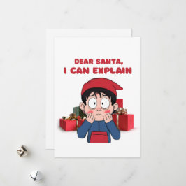 Cartão De Festividades Querido Papai Noel, Posso Explicar Design de Natal