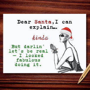 Cartão De Festividades Querido Papai Noel Posso Explicar Meio Engraçado N
