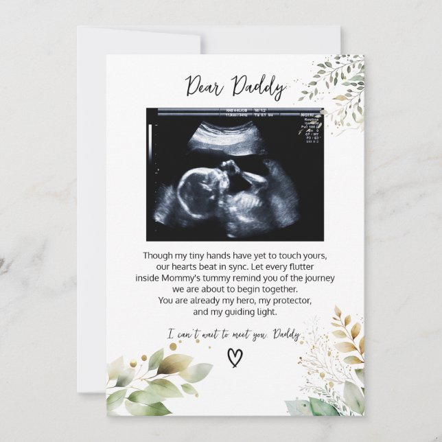 Cartão De Festividades Querido Papai, Uma Mensagem do Pequeno (Frente)