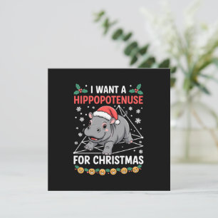 Cartão De Festividades Quero Um Hippopotenusa Para O Natal Professor De M