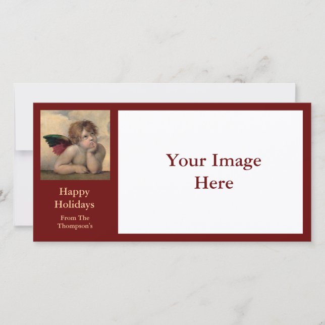 Cartão De Festividades Querubim de Sistine Madonna por Raphael (Frente)