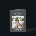 Cartão De Festividades Quic multifotométrico moderno mínimo de feriados<br><div class="desc">O moderno e mínimo cartão de feriado de na moda multi-fotos mais feliz de Natal. Com texto desenhado à mão moderno e árvores. A cor traseira pode ser personalizada. na moda mínimo simples de Natal moderno</div>