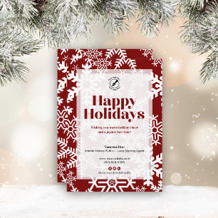 Cartão De Festividades Quic Red Snowflake Feriados Felizes Feriados de Ne