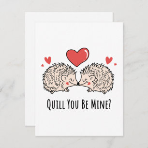 Cartão De Festividades Quill You Be Mine: Hedgehog Love Casal Kiss