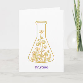 Cartão De Festividades Química Moderna do Ouro - Arte Floral em Frasco - 