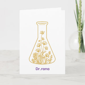 Cartão De Festividades Química Moderna do Ouro - Arte Floral em Frasco - 