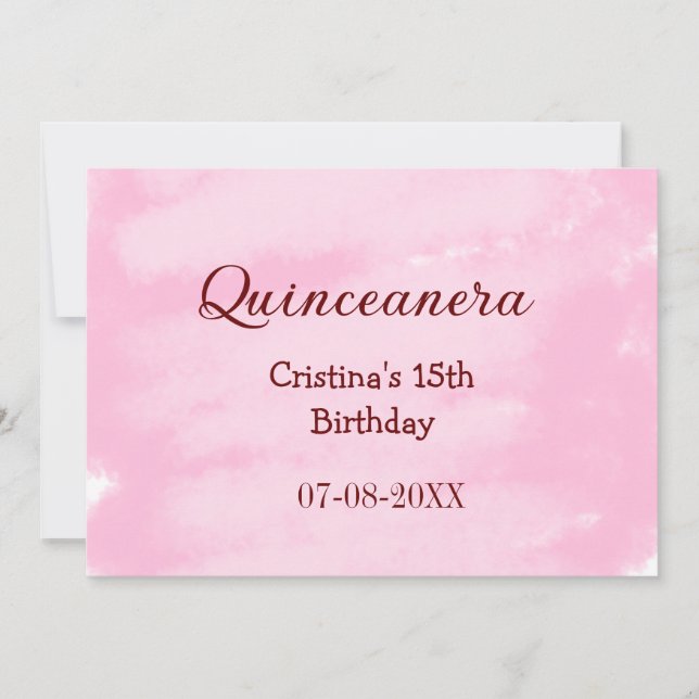Cartão De Festividades Quinceanera anos 15 de aniversário adicione nome t (Frente)