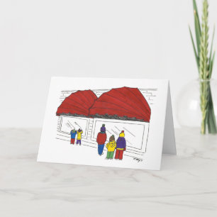 Cartão De Festividades Quinta Avenida NYC Comprando Férias de Natal