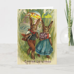 Cartão De Festividades Rabbit friends easter card