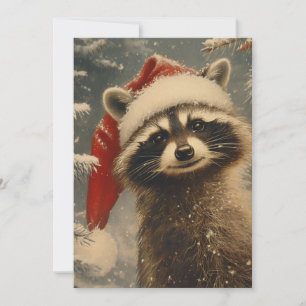 Cartão De Festividades Raccoon Christmas