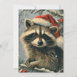 Cartão De Festividades Raccoon Christmas