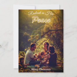 Cartão De Festividades Radiant in His Peace Religious Elegant One Photo