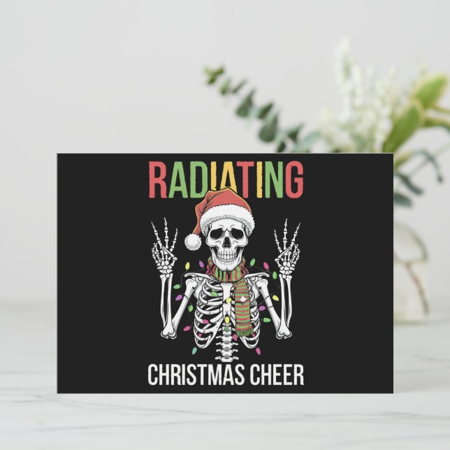 Cartão De Festividades Radiologia Papais noeis de Natal Técnicos Xray Ske (Em pé/Frente)