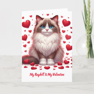 Cartão De Festividades Ragdoll Romance: Dia de os namorados